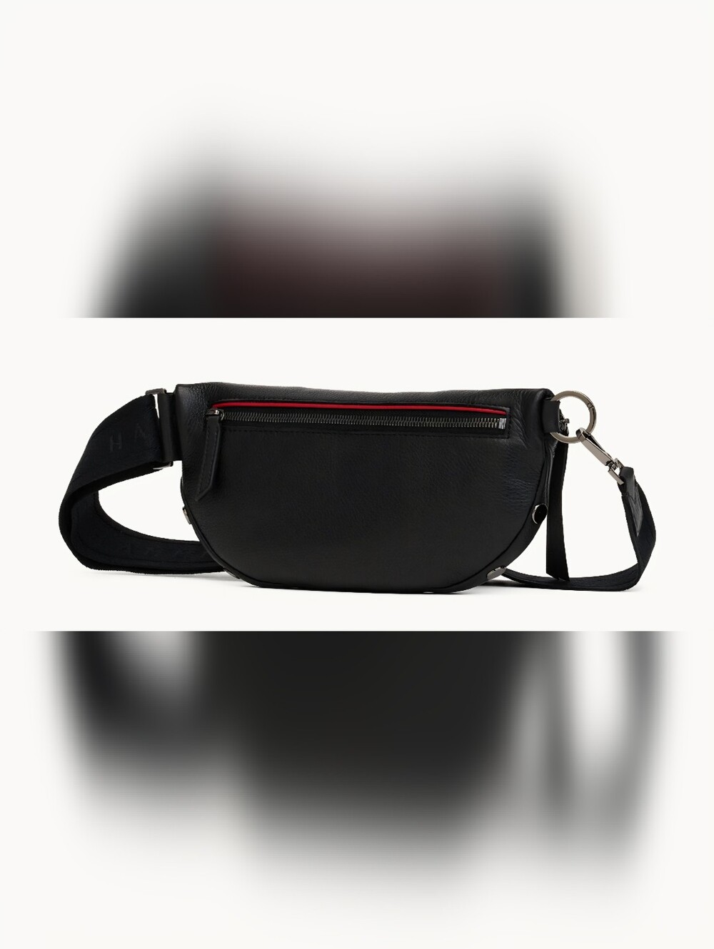 Hammitt "Charles" Medium Black Leather Crossbody Belt Bag - Picture 4 of 17